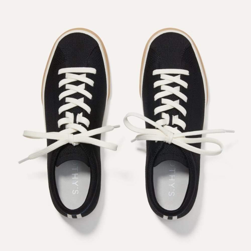 Rothy's The Lace Up Sneaker in Black